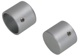 Endkappe, Endstück für Gardinenstange 20 mm ø Pur | Silber | 2 Stück