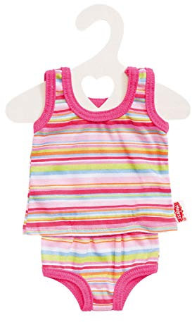 Heless 1110 - Unterwäsche-Set für Puppen, 2 teilig, in Blau oder Pink gestreift, 1 von 2 Designs (zufällige Auswahl), Größe 28 - 35 cm