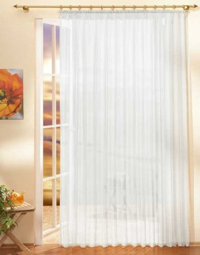 Gardinen Store Voile mit Kräuselband, 160x300, Weiß, 610011