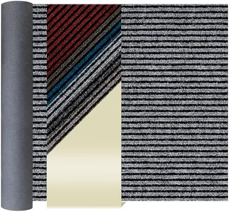 Primaflor Schmutzfangläufer Magnum | 100x350 cm | Grau | Meterware | 10,5 mm Höhe, Sauberlauf-Meterware mit Gel-Rücken, Zuschneidbare und robuster Schmutzfangmatte für Flur und Eingang