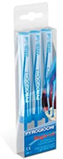 3 Fontane Luminose MAGIA LUI - Blu- Altezza 15 cm -Fontana Scintillante per torte di Compleanni - Pyrogiochi