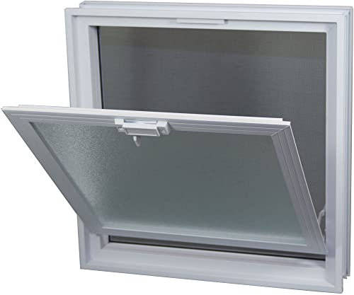 Fuchs Design Fenêtre d'aération (484x484x80 mm) Blanc au lieu de 4 briques de verre au format 24x24x8 cm - avec moustiquaire