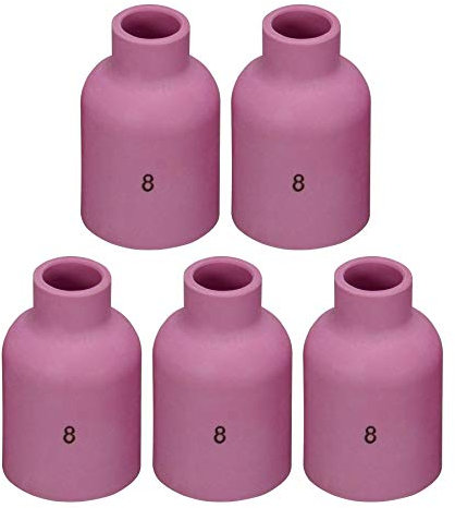 RIVERWELD TIG Lentille à Gaz Busette en Céramique d'Alumine Diamètre Jumbo Grand 57N74 8# 12.5mm pour QQ300 PTA DB SR WP 9 17 18 20 25 26 Torche de soudage TIG 5pcs