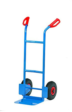 Fetra Stahlrohrkarre, Traglast 200 kg, Schaufel, Luftbereifung, 1 Stück, 1150 x 570 mm, blau, B1125L