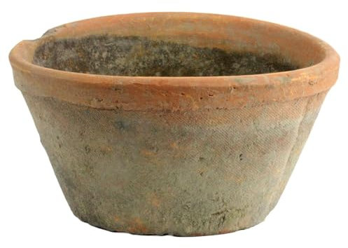 HomArt Rustic Terra Cotta Oval Pot, Small, Antique Red, 1-Count