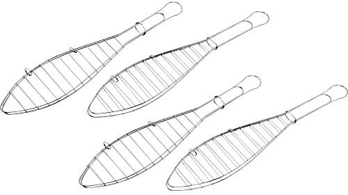 Accessori per grill tepro set da 4 pezzi per 4 pesci ciascuno, cromato, lunghezza: circa 42 cm, 8521