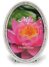 Ten Portafoto Ovale con CrIstalli Placcato Argento cod.EL9891 cm 15x10x1h by Varotto & Co.