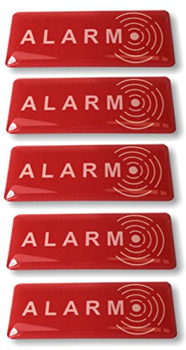 Aufkleber Abschrecken Alarm – Qualität Außen (Regen, UV,...) – 49 x 19 mm - 5 Stück