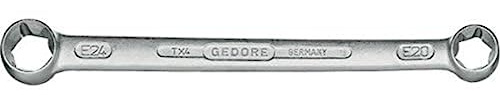 GEDORE TX 4 E6xE8 dubbla ringnycklar, rak för utomhus-TORX-skruvar, förkromad, E6xE8