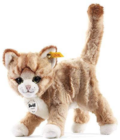 Steiff Kuscheltier Mizzy Katze, Süßes Stofftier mit Kunststoffaugen, Kinder, Jungen & Mädchen, Plüschtier 25 cm, Beige, 099342