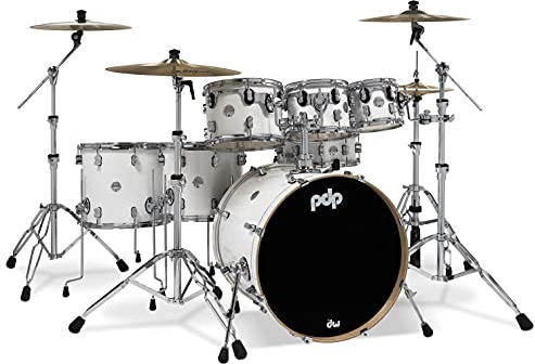 Pacific Drums PDCM2217PW 7-Piece Drumset with Chrome Hardware - Pearlescent White