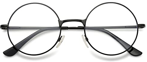 VEVESMUNDO Nickelbrille Lesebrille Runde Retro Klein Metall Lesehilfe Brille Für Herren Damen
