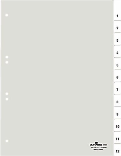 Zahlenregister Hartfolie 1 31, transparent, DIN A4, 210225 x