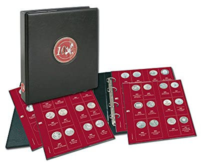 SAFE PREMIUM 10 EURO Münzalbum mit 5 Münzblättern und 5 kompletten Vordruckseiten mit allen 10 EURO Münzen bis 2010 farbig abgebildet
