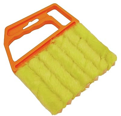Gardinia Reinigungsbürste für Jalousien, Kunststoff, 12 x 15 cm (BxH), Gelb-Orange, 15 x 12 x 1.5 cm, 7988