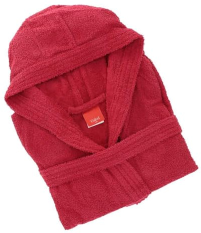 Gabel - Accappatoio adulto unisex in spugna di puro cotone idrofilo, tinta unita, peso spugna 380 gr/mq, ampie tasche, cintura e pratico cappuccio, anche come vestaglia.