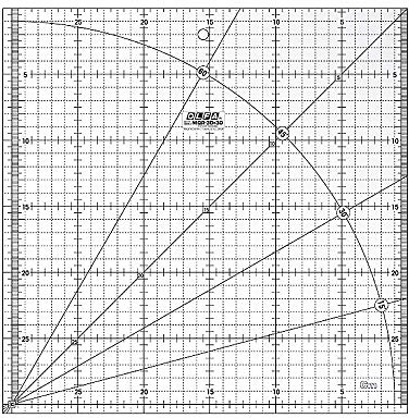 Olfa MQR-30x30 Patchworklineal Maßeinteilung, 30 x 30 cm, 12 x 12 inch