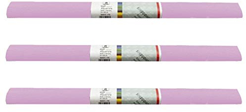 PARTY DISCOUNT wasserfestes Krepppapier | 250x50 cm | Feinkrepp Maibaum Dekoration Farbecht (Hell Pink, 3 Rollen)