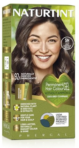 Naturtint Coloration capillaire naturelle permanente - Ingrédients végétaux actifs - 100% couvrant - Couleur 5N Châtain clair