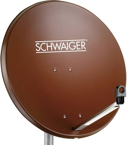 SCHWAIGER SPI996.2 Satellitenschüssel SAT-Antenne Satelliten-Anlage Offset-Antenne LNB-Tragarm Masthalterung Sat-Schüssel Stahl 75 x 85 cm