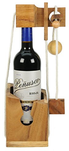 Namesakes® Flaschenrätsel - Holzpuzzle für Erwachsene - Denkspiele - Originelle Geschenkverpackung für Weinflaschen - Geschenkideen für Männer und Frauen - Kombinatorische Logik