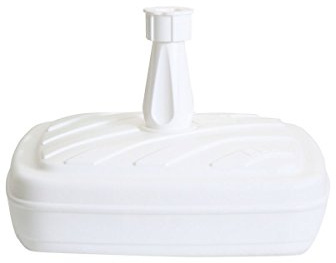 EDA - Pied de Parasol en Plastique Carré 14L - pour Mât Ø 1,8 à 3,2 cm - à Remplir d'eau ou Sable - Blanc