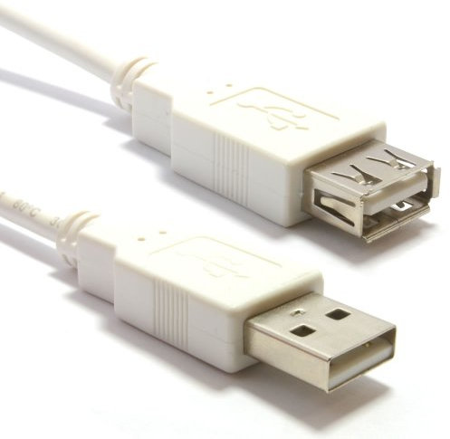 kenable USB 2.0 High Speed Cable EXTENSION Lead A Plug to Socket WHITE 2m [2 metres]