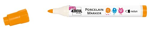 KREUL 16303 - Porcelain Marker medium Orange - Für Kinder entwickelter Porzellanmalstift, ohne Schütteln und Pumpen sofort los malen
