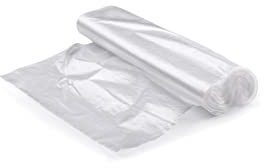 Bolsas de basura transparentes de polietileno de alta densidad de 60 litros, 63 x 74 cm, rollo de 50 unidades de 2000 unidades