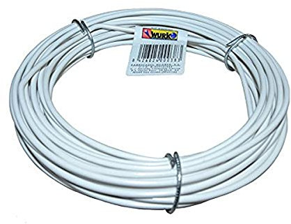 Wurko - Alambre Forrado Blanco 2,5 mm, Rollo 15 Metros