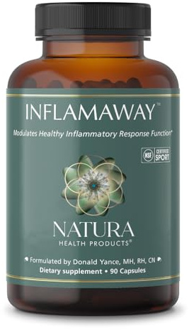 Natura Health Products InflamAway Supplement - Modulate a Healthy Inflammatory Response - Featuring Boswellia Serrata, Bromelain, Ginger, Black Pepper (BioPerine) and Chinese Skullcap (90 Capsules)