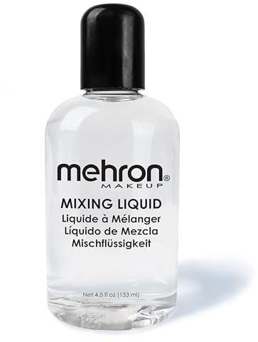 Mehron Makeup Mixing Liquid | Water Resistant For All Day Wear | Multi-Use Makeup Transformer | Eyeliner Mixing Medium | Clear 4.5 fl oz (133 ml)