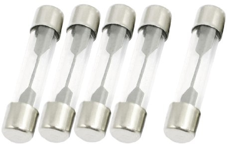 sourcingmap 5 Pcs 250V 10A Qucik Acting Fast Blow Glass Tube Fuses 6mm x 30mm