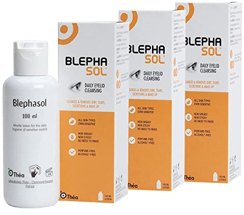Blephasol Micellar Eyelid Cleansing Lotion | Gentle Removal of Dirt & Makeup | Suitable for Sensitive Skin/Eyelids | Perfume & Alcohol-Free | 3 PACK | 3 x 100 ml Bottle