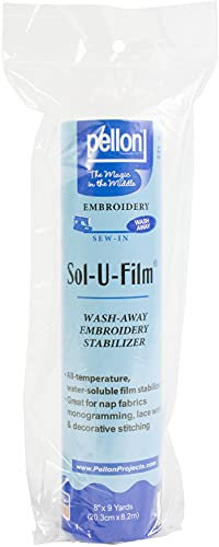 Pellon Sol-U-Film Wash Away Embroidery Stabilizer-Clear 8X9yd