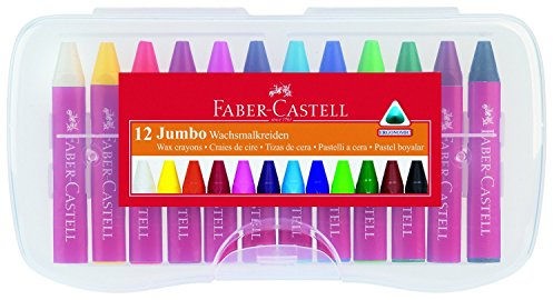 Faber-Castell 120011 - Wachsmalkreiden Jumbo, 12-er Box (4er Sparpack)