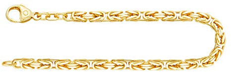 EDELIND Königskette Gold 585, Echtgold Armkette 3.2 mm mit Stempel aus Gelbgold, Goldarmband aus Deutschland, Herrenschmuck mit Karabinerverschluss, Länge 21 cm, Gewicht ca. 14.7 g.