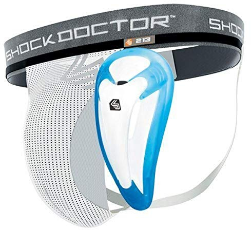 ShockDoctor Pojkar Djup Suspensorium med Bioflex Cup, vit, L