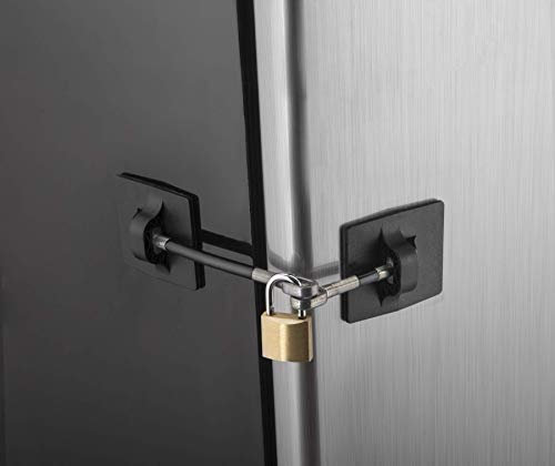 Computer Security Products Verrou Porte Frigo Réfrigérateur avec Cadenas, Verrou Frigo Noir