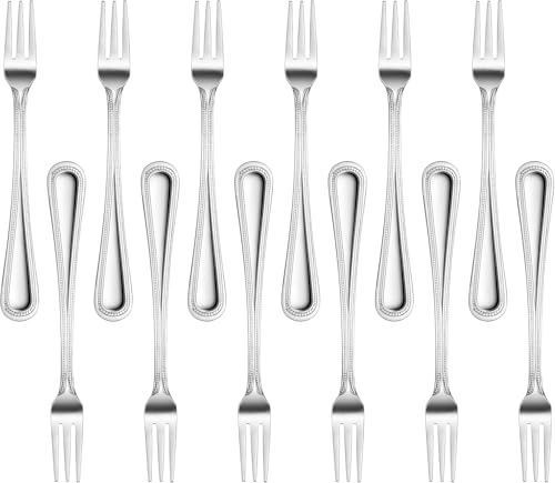 New Star Foodservice Bead Pattern 18/0 Stainless Steel Oyster Fork, 6-Inch, Set of 12, Commercial Grade