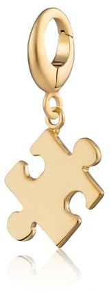 Lily Charmed - 925 Sterling Silver Jigsaw Charm or 18ct Gold Plated Clip On Charm for Bracelet or Necklace