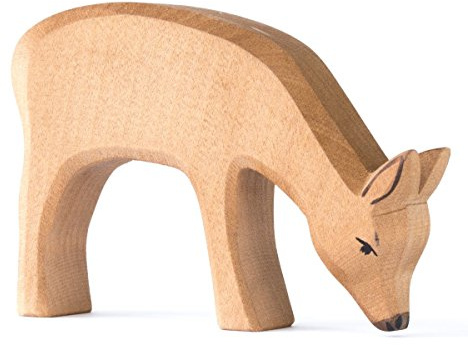 OSTHEIMER 15352 Hirschkuh fressend aus Holz Höhe 8cm Tiere in Wald & Flur