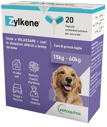 Vetoquinol Zylkene Hunde Nahrungsergänzungsmittel 20 Kapseln 450mg