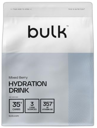 Bulk Bebida de Hidratación Completa, Bayas Mixtas, 2.5kg | Polvos deportivos, Alto contenido en carbohidratos, Isotónico, Electrolitos, AACR, 62 Dosis