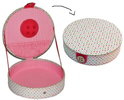 alles-meine.de GmbH Utensilienbox - mit Deckel und Nadelkissen - erweiterbar ! Stoff - Nähkorb Nähkasten Nähkästchen - bunt Handarbeitskorb