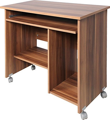 GERMANIA DIE MÖBELMACHER Table PC 0482-88, en Noyer-repro, sur roulettes, 90 x 72 x 48 cm (l/h/p)