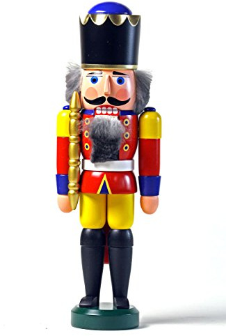 Seiffener Volkskunst Nussknacker König Erzgebirge 29cm (rot)