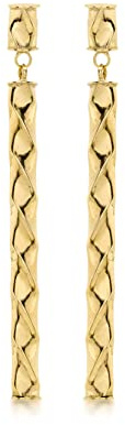CARISSIMA Damen-Ohrhänger 9 Karat 375 Gelbgold Twist Detail Bar Drop 1.56.3889
