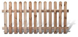 Klassischer Vorgartenzaun + Friesenzaun günstig Maß 200 x 100 cm (Breite x Höhe) aus Kiefer/Fichte Holz, druckimprägniert + genagelt