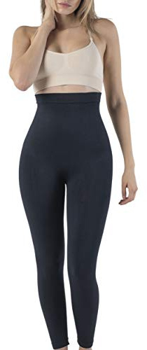 UnsichtBra Shapewear Damen Bauchweg Leggings | High Waist Figurformende Shaping Hose | Anti Cellulite & Kompressionsleggings Schwarz (sw_2400)(L (44-50),Schwarz)